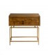 Aged wood and gold metal console