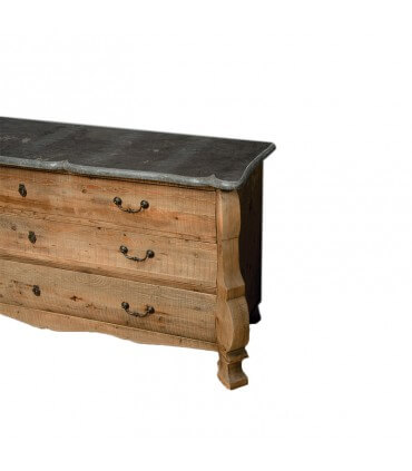 Aged wood and stone dresser