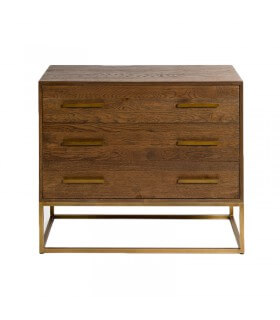 Oak and metal chest