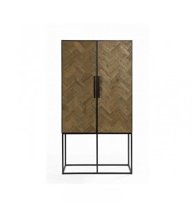 Wood and metal wardrobe