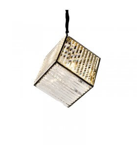 Dark metal and glass lamp