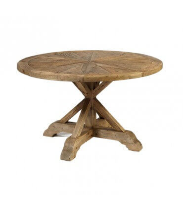 Mesa redonda madera envejecida