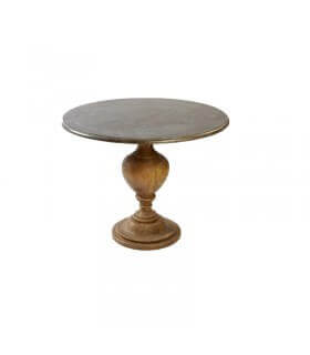 Round marble and wood table