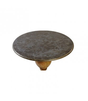 Round marble and wood table