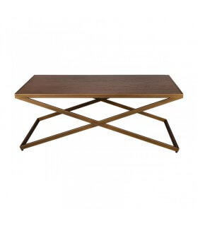 Oak and gold coffee table