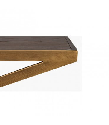 Oak and gold coffee table