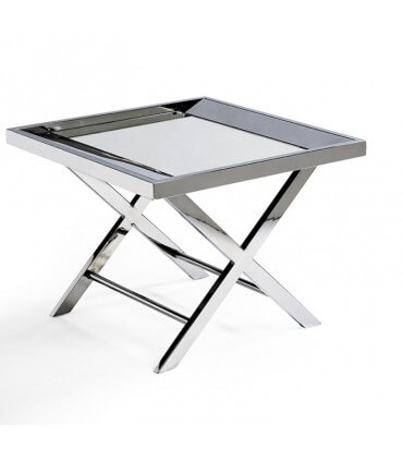 Steel and mirror axillary table