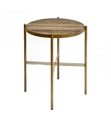 Elm and gold side table