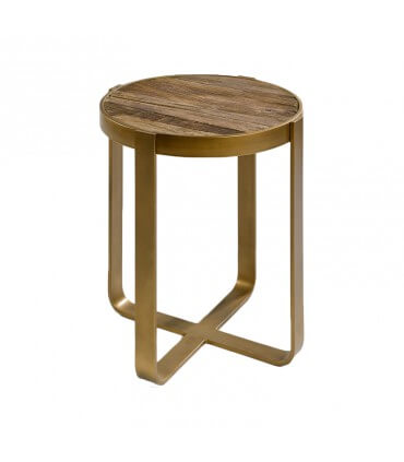 Gold and elm side table