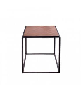 Oak and metal side table