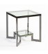 Glass and steel side table