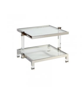 Steel and glass side table