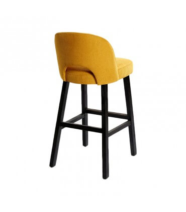 Mustard wooden leg stool