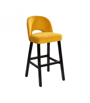 Mustard wooden leg stool