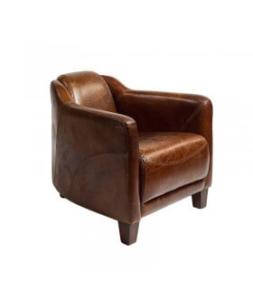 Aged cowhide armchair
