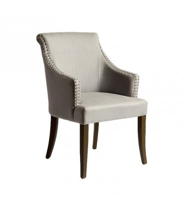 Gray linen armchair