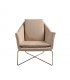 Linen and gold metal armchair
