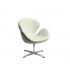 Sillon acero y polipiel blanca