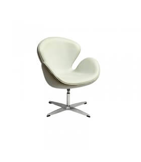 Sillon acero y polipiel blanca
