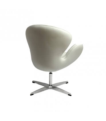 Steel and white leatherette armchair