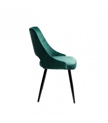 Upholstered open chair and black leg